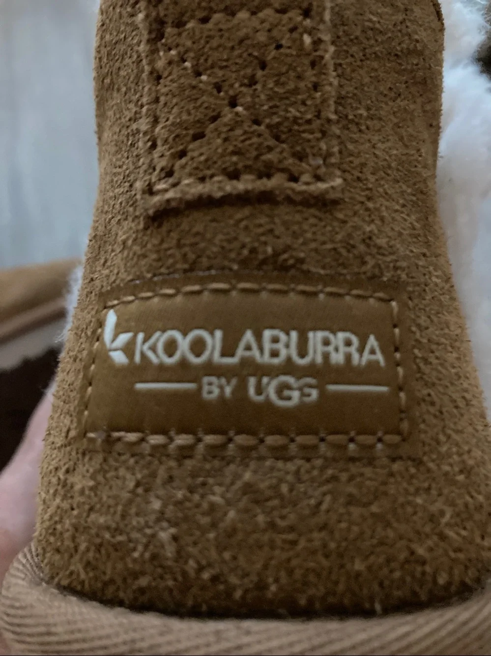 UGG Koolaburra Suede & Shearling Ankle Boots - Chestnut Brown - Sz 8